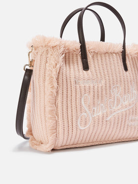 Graue Tasche Colette mit Rippstrick-Design 