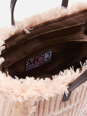 Graue Tasche Colette mit Rippstrick-Design 