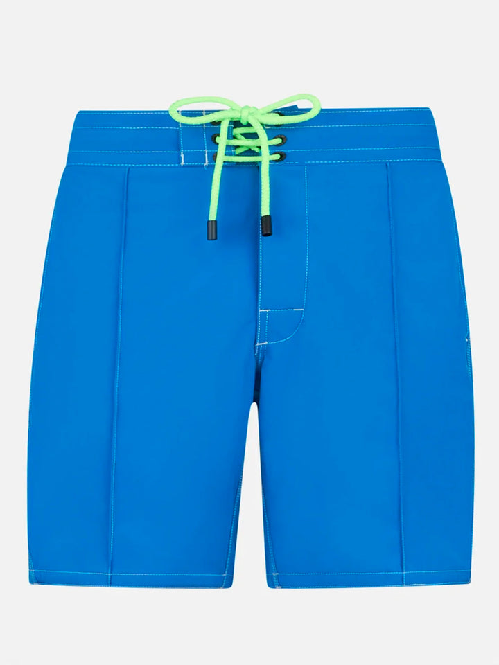 Blaue Surf-Badeshorts für Herren mit Komfort und Stretch