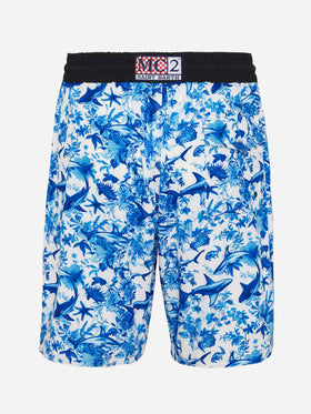 Bequeme Surf-Badeshorts mit Hai-Print | AI BY RICKDICK SPECIAL EDITION