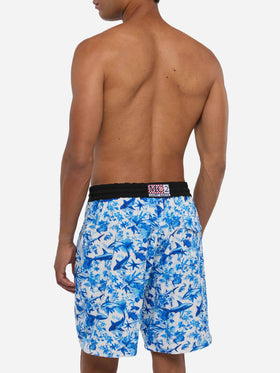 Bequeme Surf-Badeshorts mit Hai-Print | AI BY RICKDICK SPECIAL EDITION