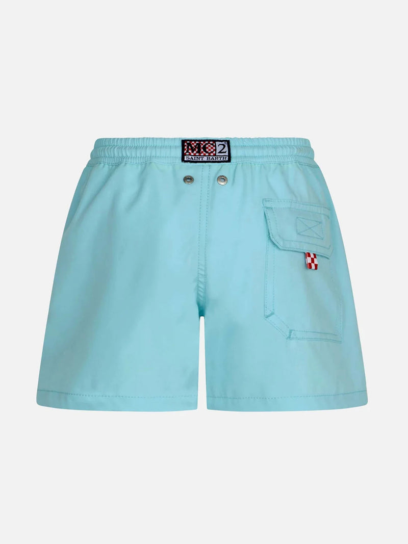 Boy comfort light blue swim shorts