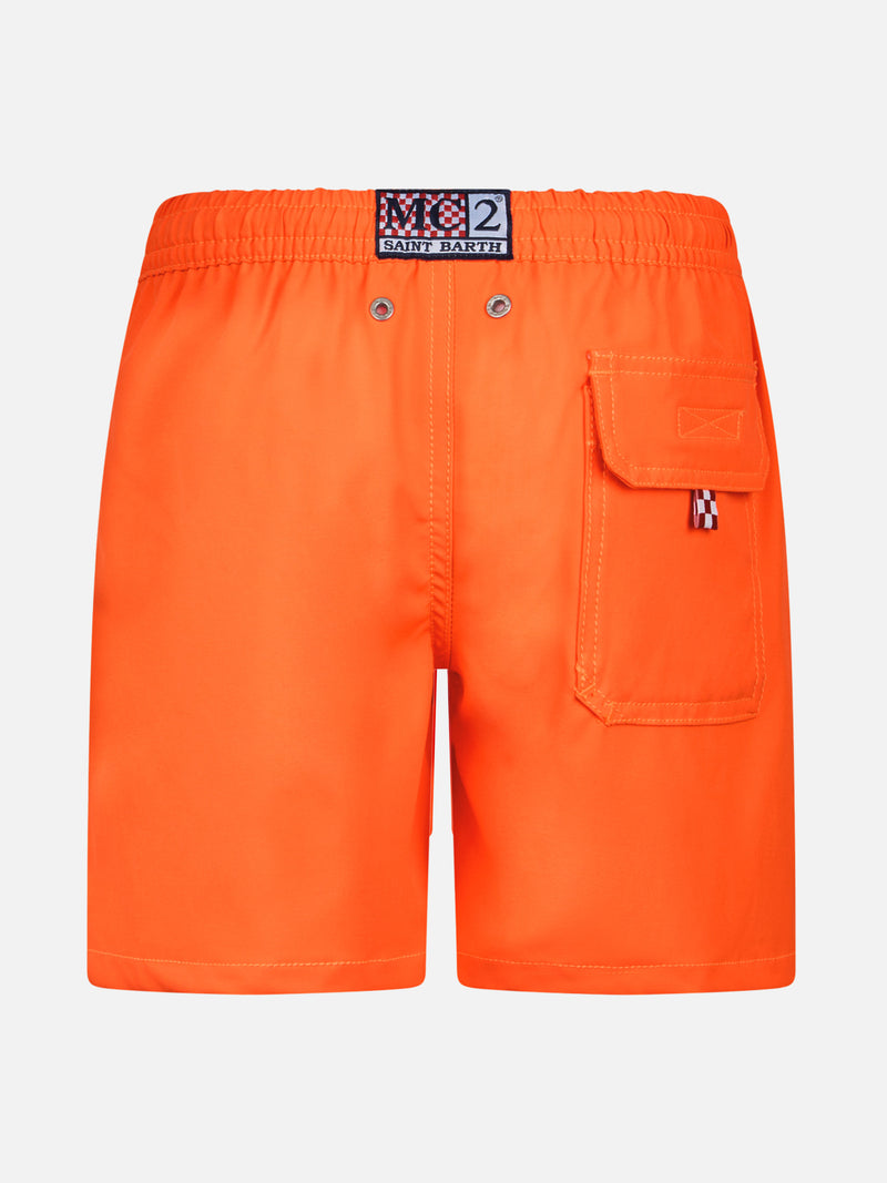 Boy Comfort Badeshorts mit „Stai Calmo Lo Dici Al Mare“-Stickerei