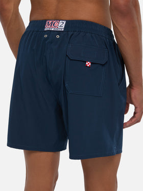 Costume mare Comfort blu navy con ricamo St. Barth