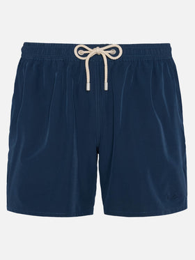 Costume mare Comfort blu navy con ricamo St. Barth