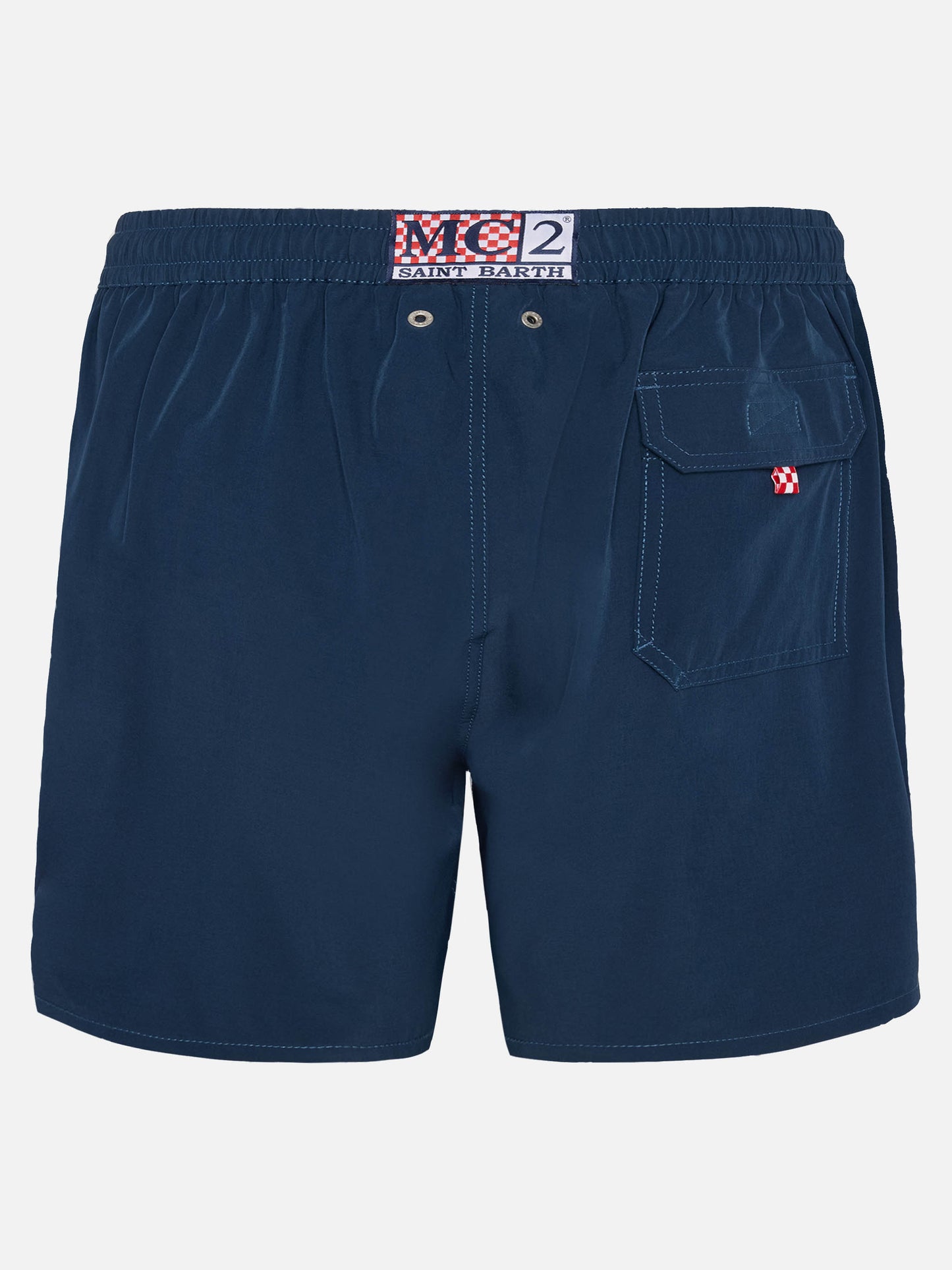 Costume mare Comfort blu navy con ricamo St. Barth