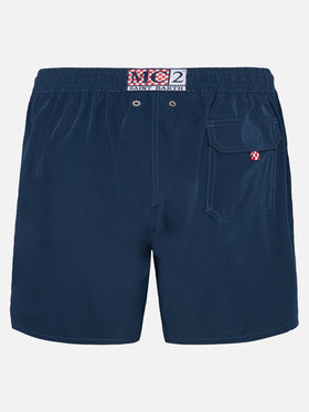 Costume mare Comfort blu navy con ricamo St. Barth