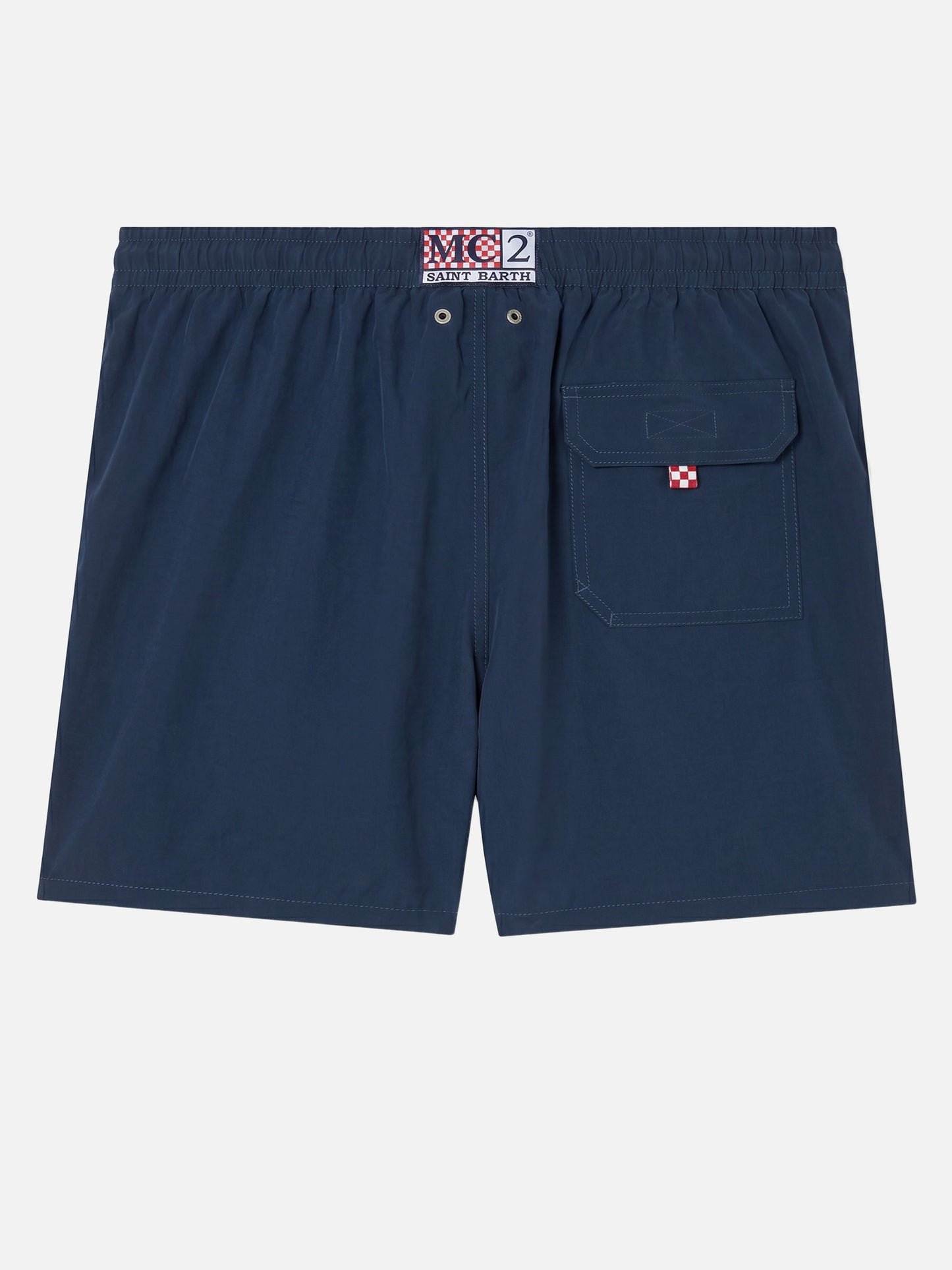 Costume mare Comfort blu navy con ricamo St. Barth