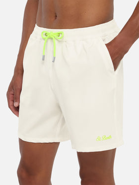 Costume mare Comfort bianco con ricamo St. Barth