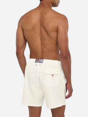 Costume mare Comfort bianco con ricamo St. Barth