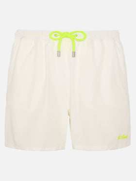 Costume mare Comfort bianco con ricamo St. Barth