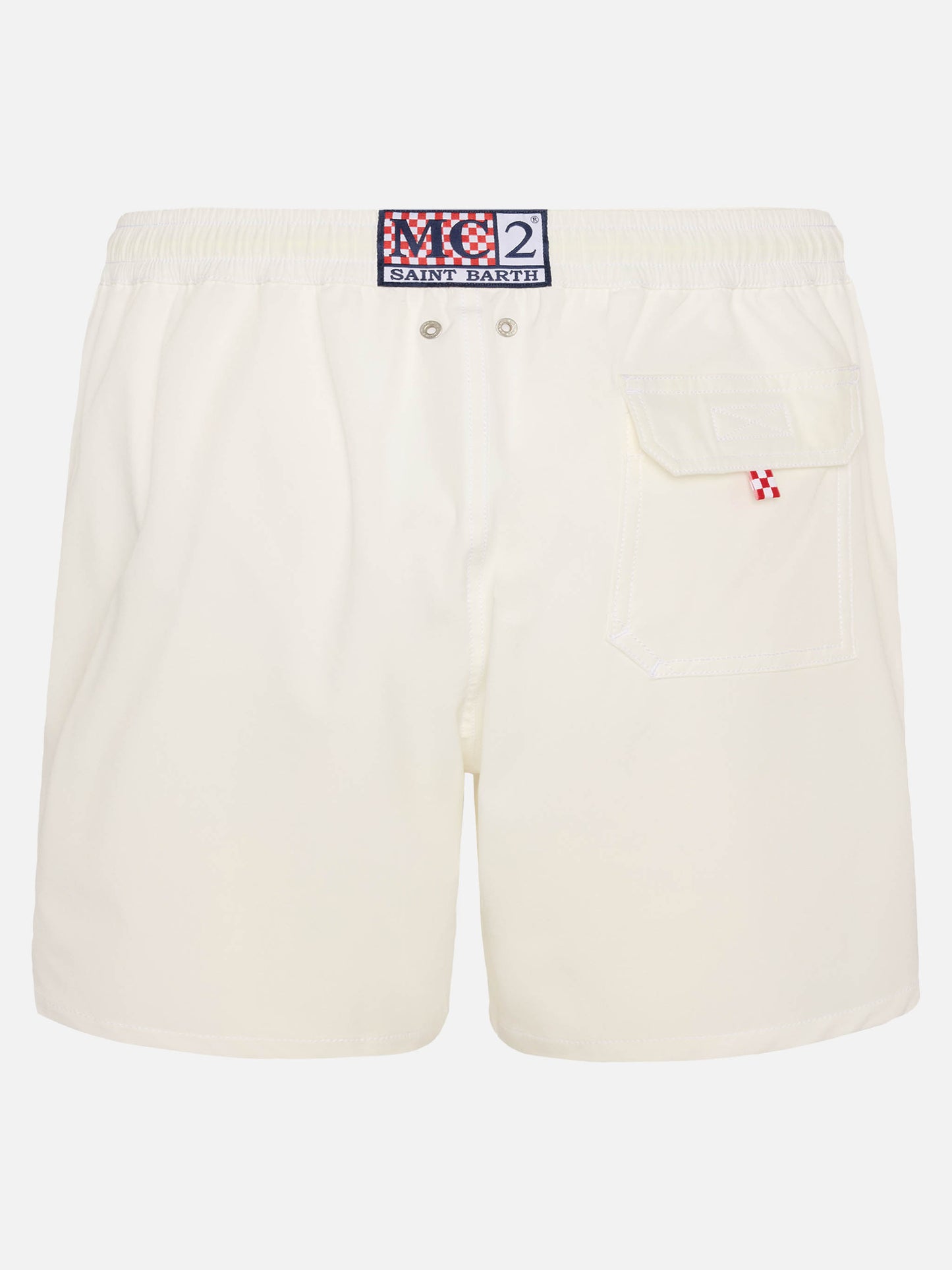 Costume mare Comfort bianco con ricamo St. Barth