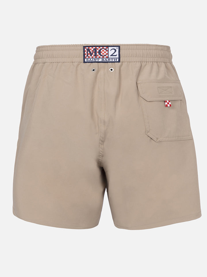 Beige classic stretch Comfort swim shorts