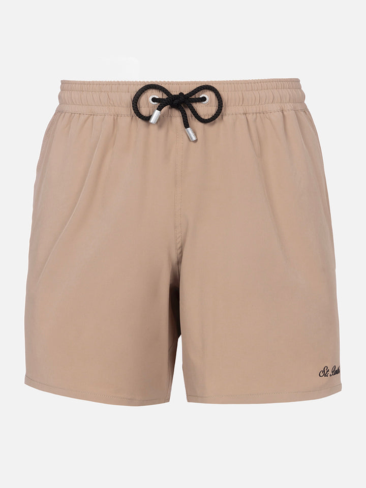 Beige classic stretch Comfort swim shorts