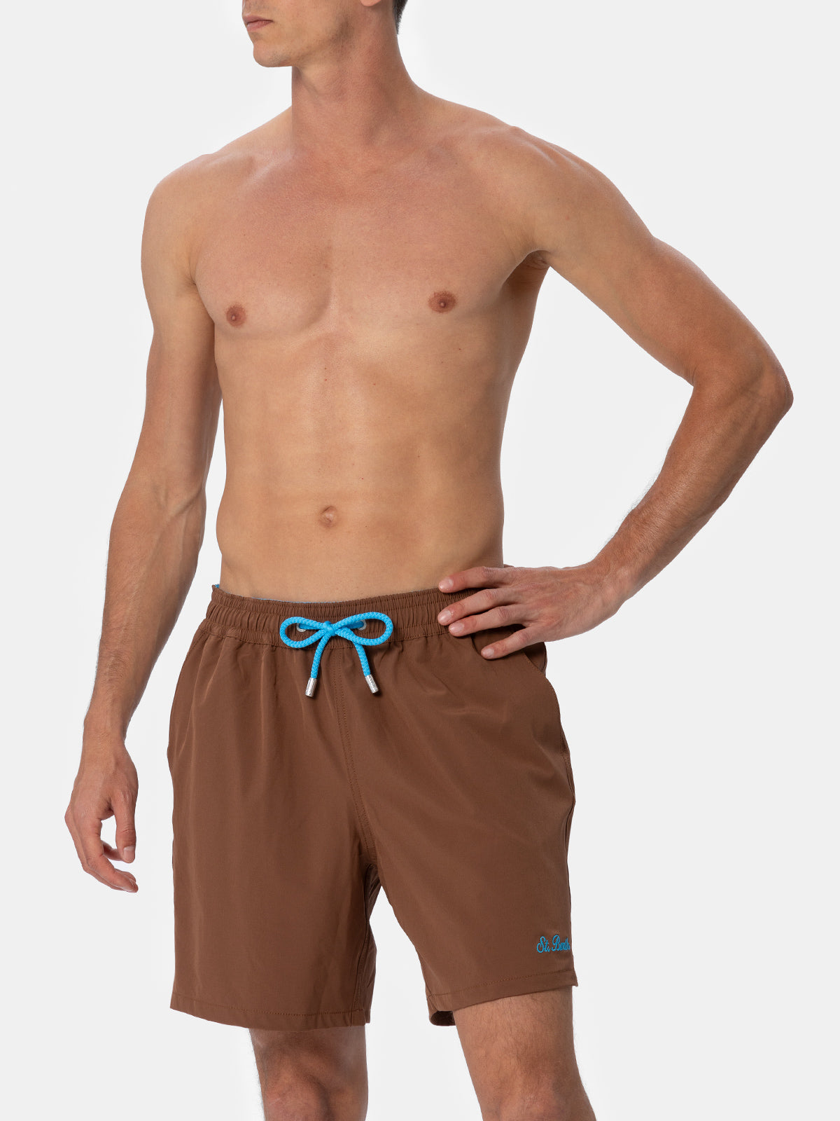 Brown classic stretch Comfort swim shorts
