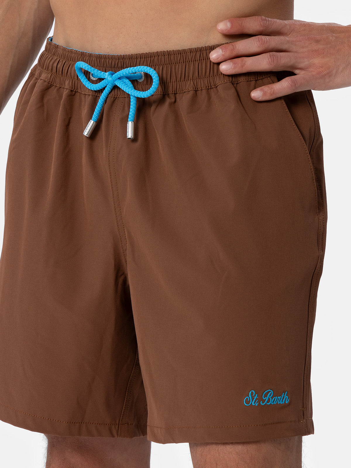 Brown classic stretch Comfort swim shorts