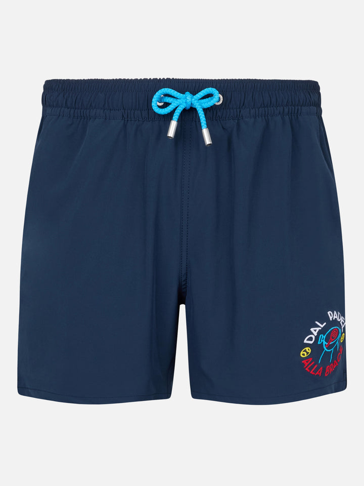 Costume classico elasticizzato Comfort con ricamo Dal Padel alla Brace | EDIZIONE SPECIALE INSULTI LUMINOSI