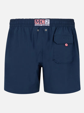Comfort classic stretch swim shorts with Dal Padel alla Brace embroidery | INSULTI LUMINOSI SPECIAL EDITION
