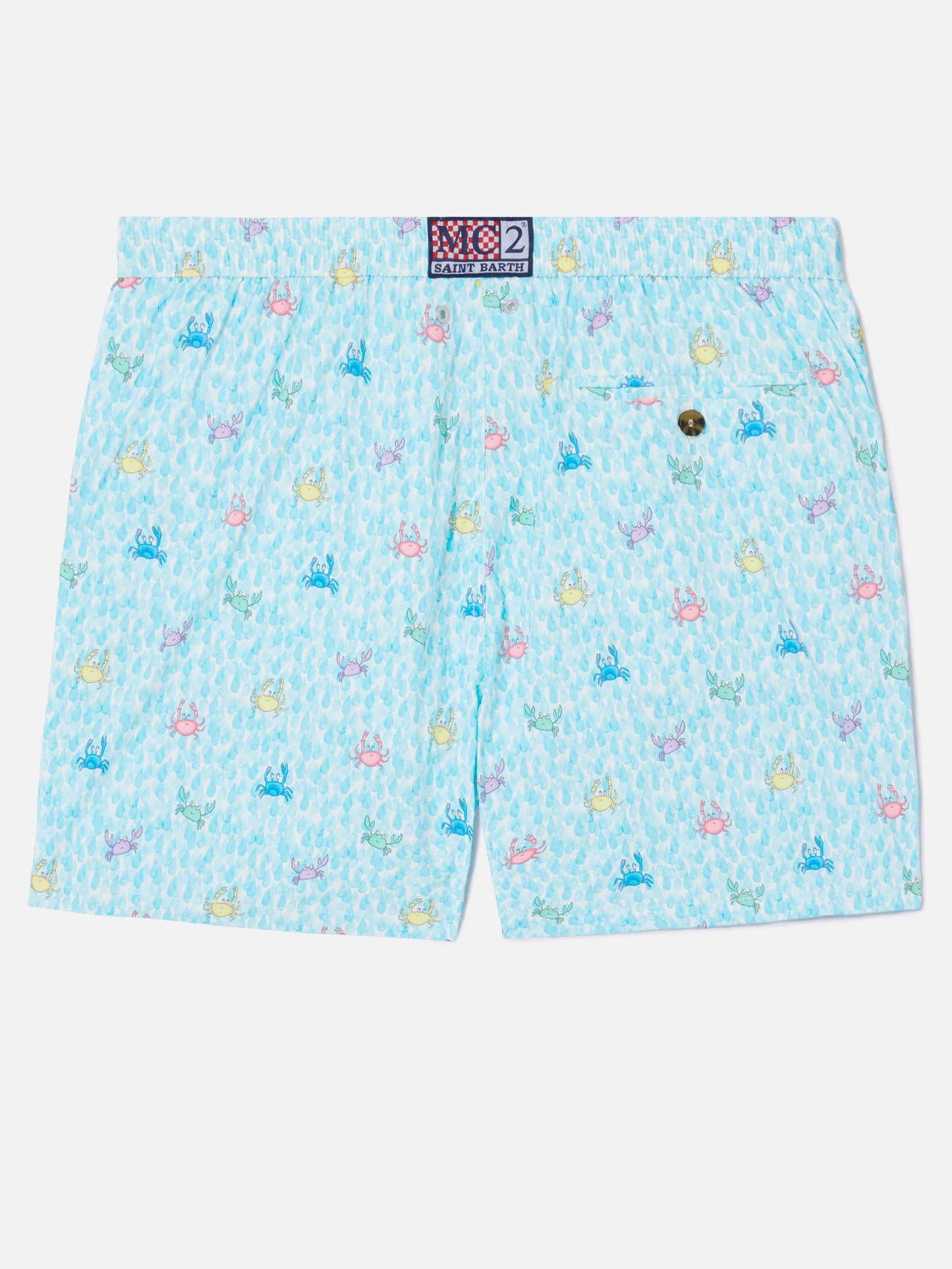 Comfort Light classic stretch swim shorts with crabs print