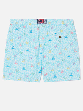 Comfort Light classic stretch swim shorts with crabs print
