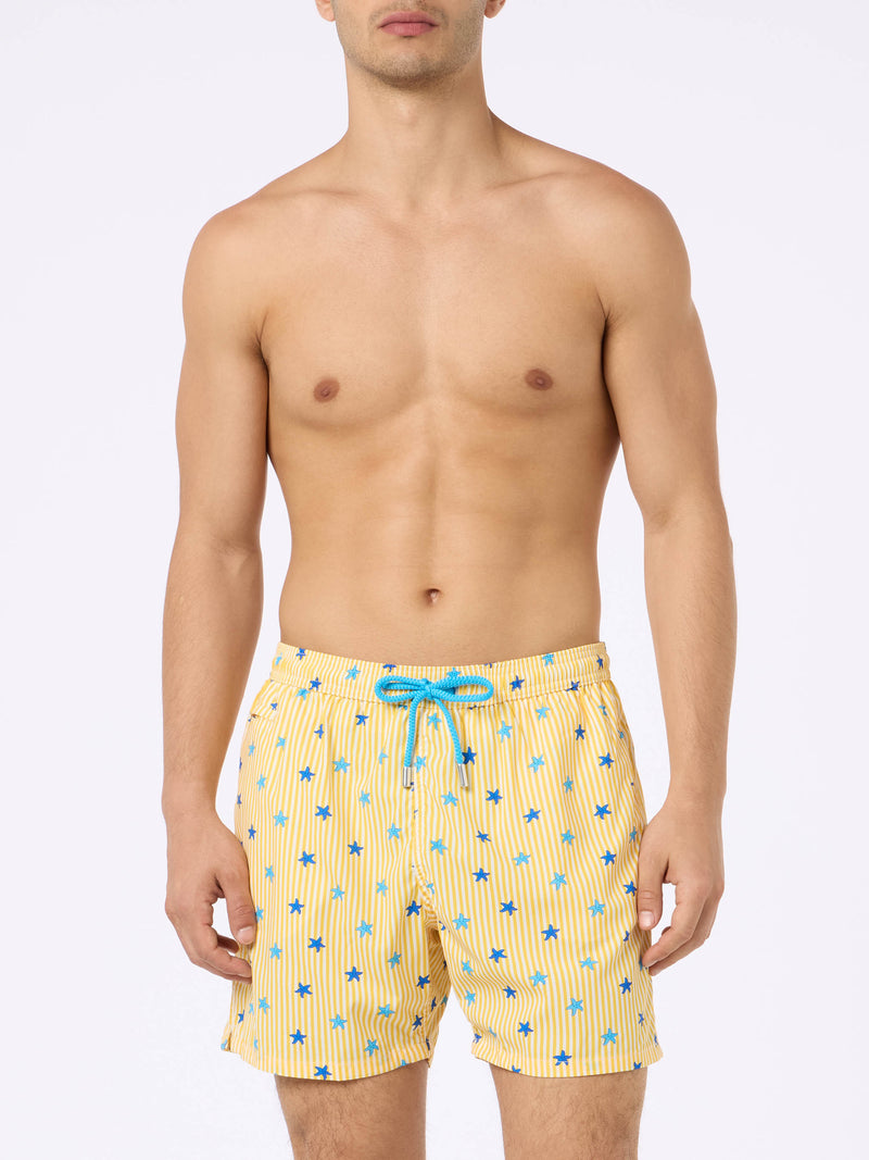 Man Comfort Light Badeshorts mit Seestern-Print