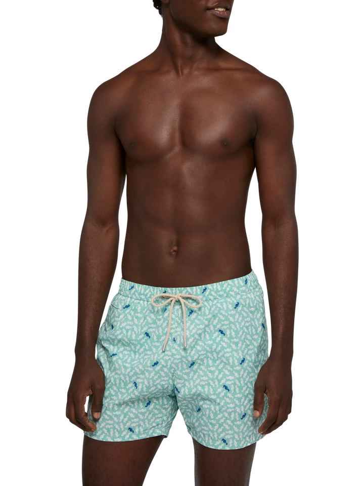 Comfort Light swim shorts with sea horse print