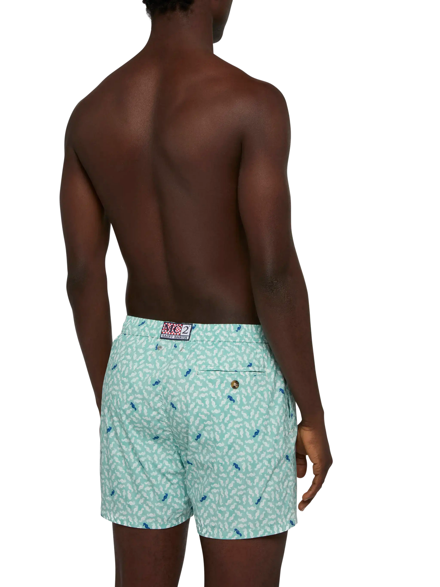 Comfort Light swim shorts with sea horse print - MC2 Saint Barth