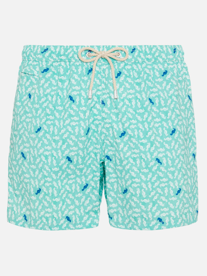 Badeshorts Comfort Light mit Seepferdchen-Print