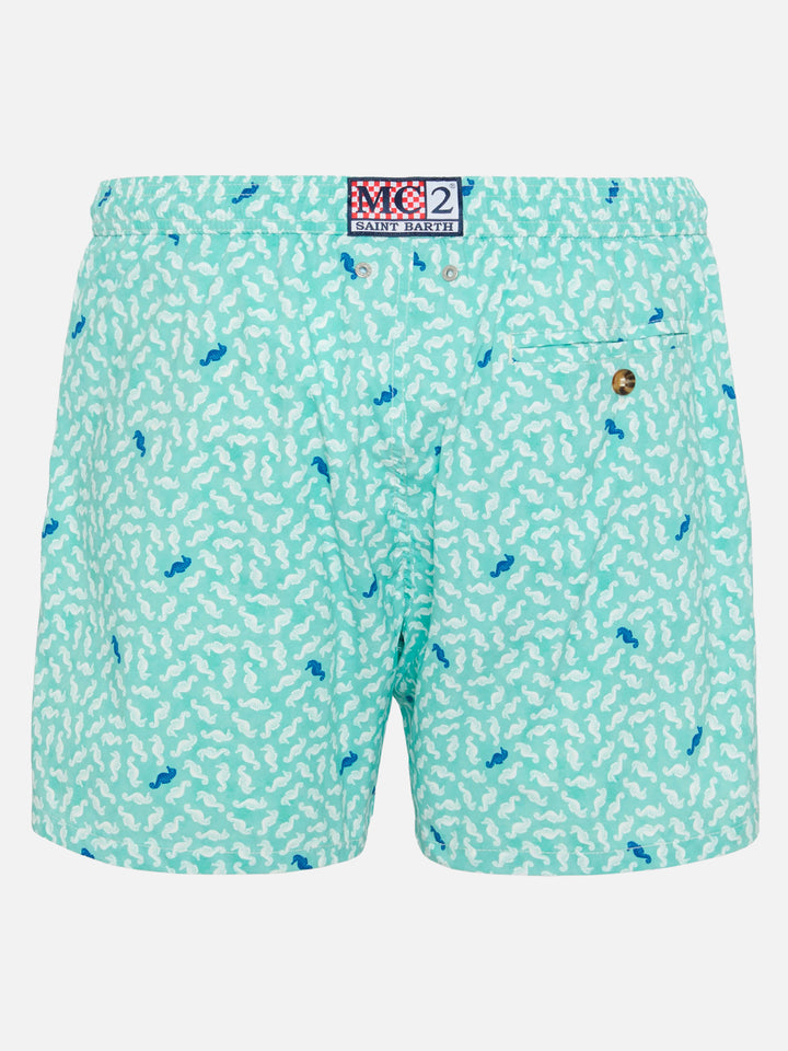 Badeshorts Comfort Light mit Seepferdchen-Print