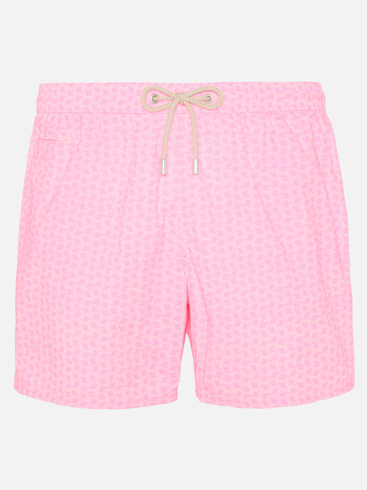 Comfort Light Badeshorts mit Fisch-Print