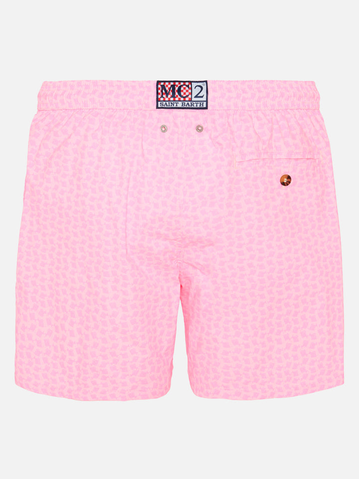 Comfort Light Badeshorts mit Fisch-Print
