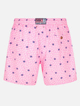 Man light fabric comfort swim shorts with starfish print