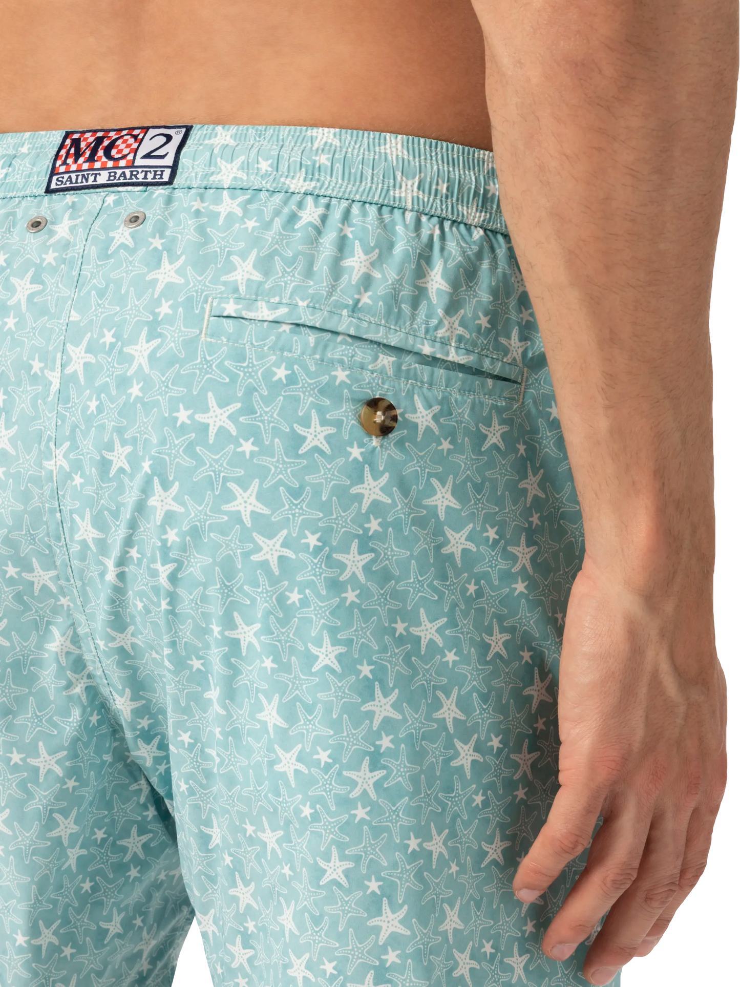 Comfort Light swim shorts with tropical shell print
