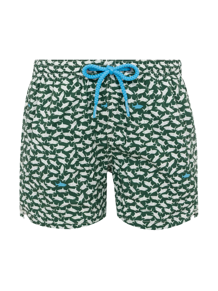 Comfort Light Badeshorts mit Hai-Print