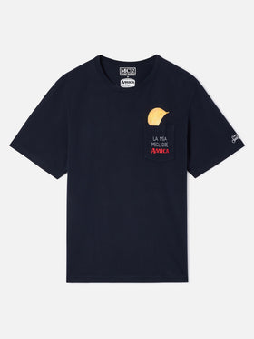 Camiseta Connor en azul marino blue con bolsillo de parche Amica Chips 
