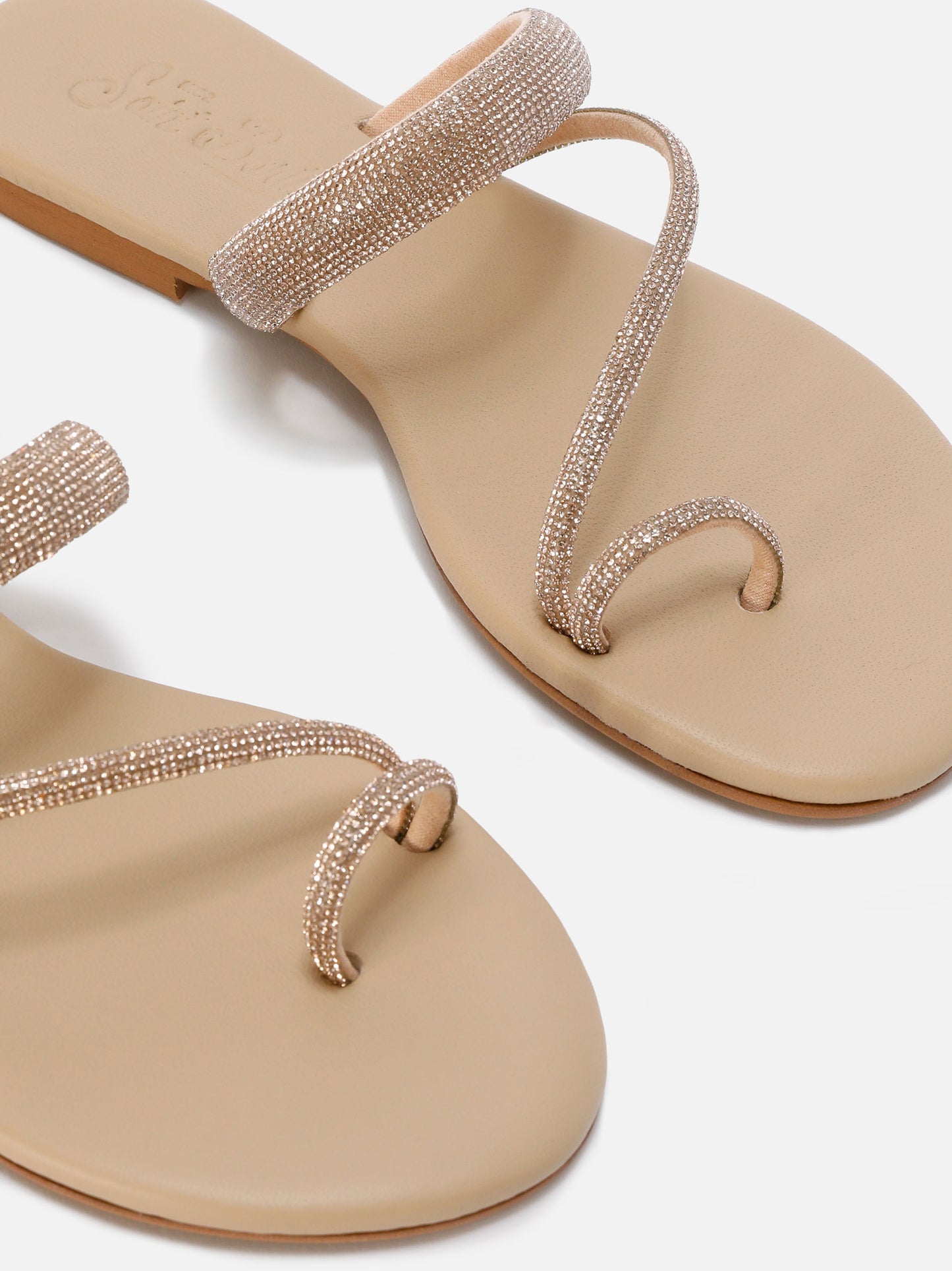 Cora Ring Sandal with champagne rhinestones