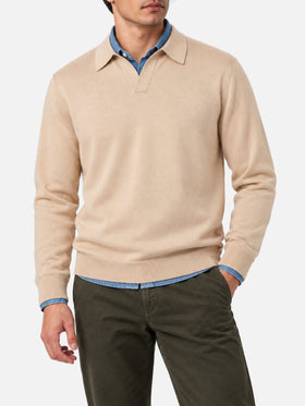 Polo beige Covent en 100% MERINO WOOL 