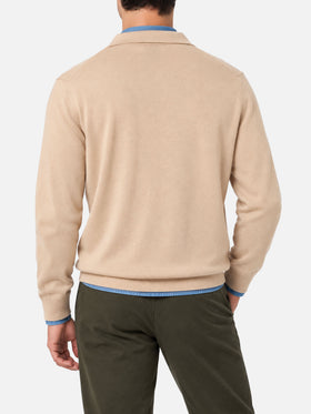 Polo beige Covent en 100% MERINO WOOL 
