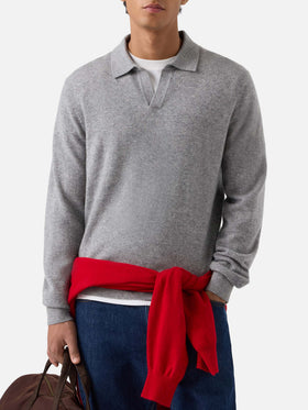 Polo Covent grigia in cashmere