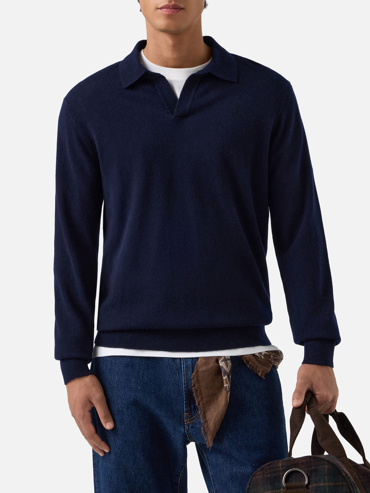 Polo Covent aus navyblauem blue Kaschmir 