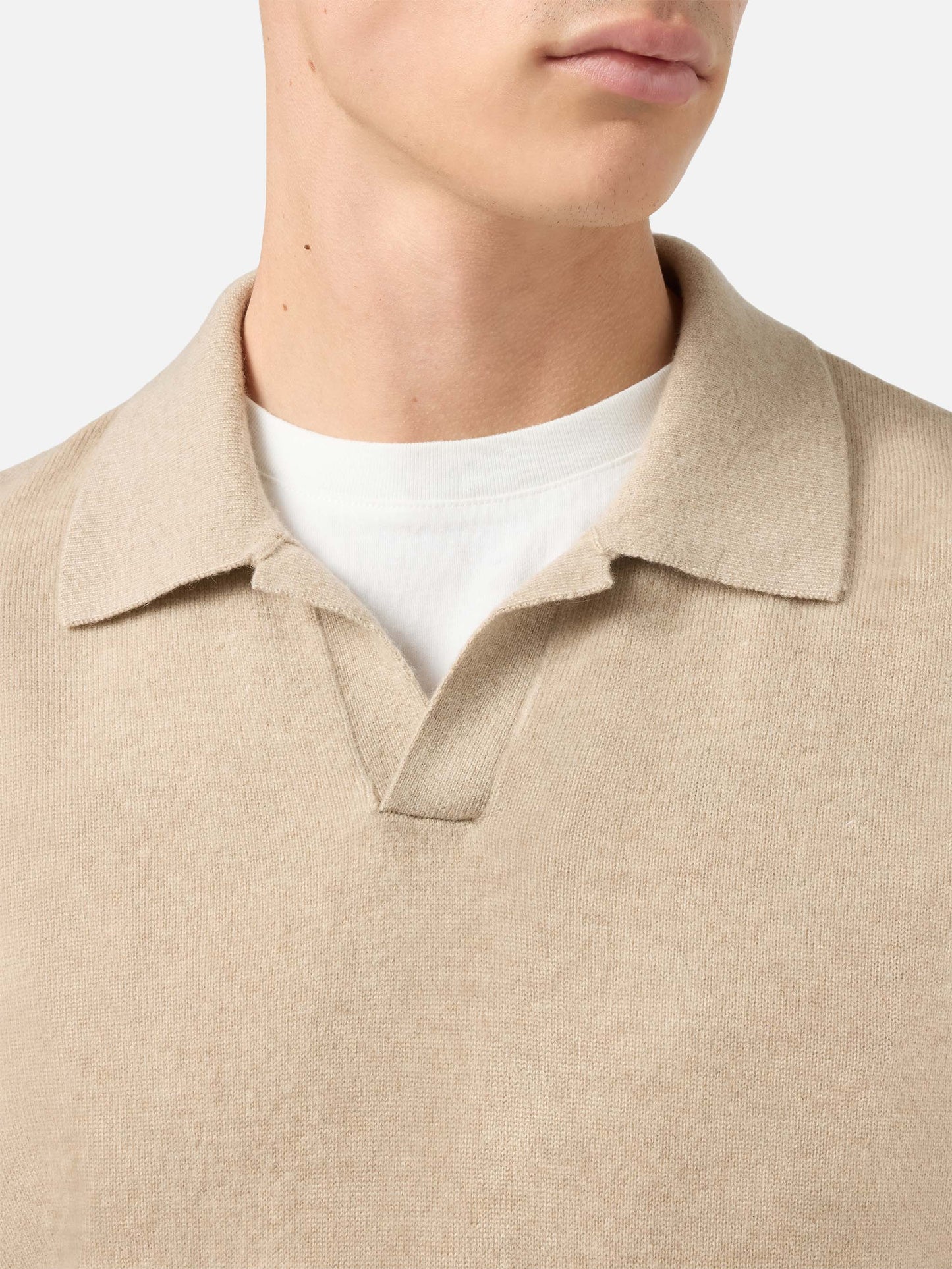 Covent Kaschmir-Strickpolo in Beige