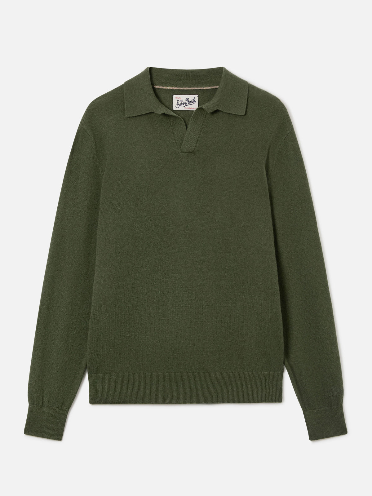 Poloshirt aus einer Merinowoll- und Kaschmirmischung in Military Green Covent 