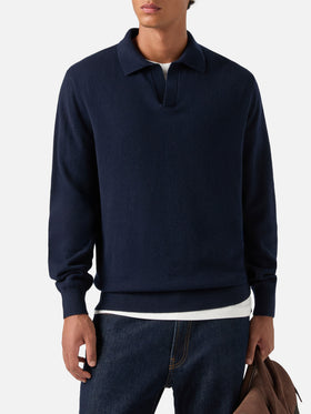 Polo de mezcla de lana merino y cachemira Navy blue Covent 