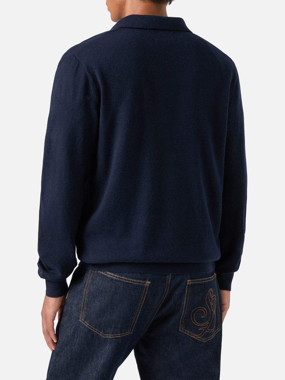 Polo de mezcla de lana merino y cachemira Navy blue Covent 