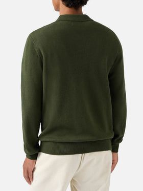 Polo in maglia Covent in lana verde militare