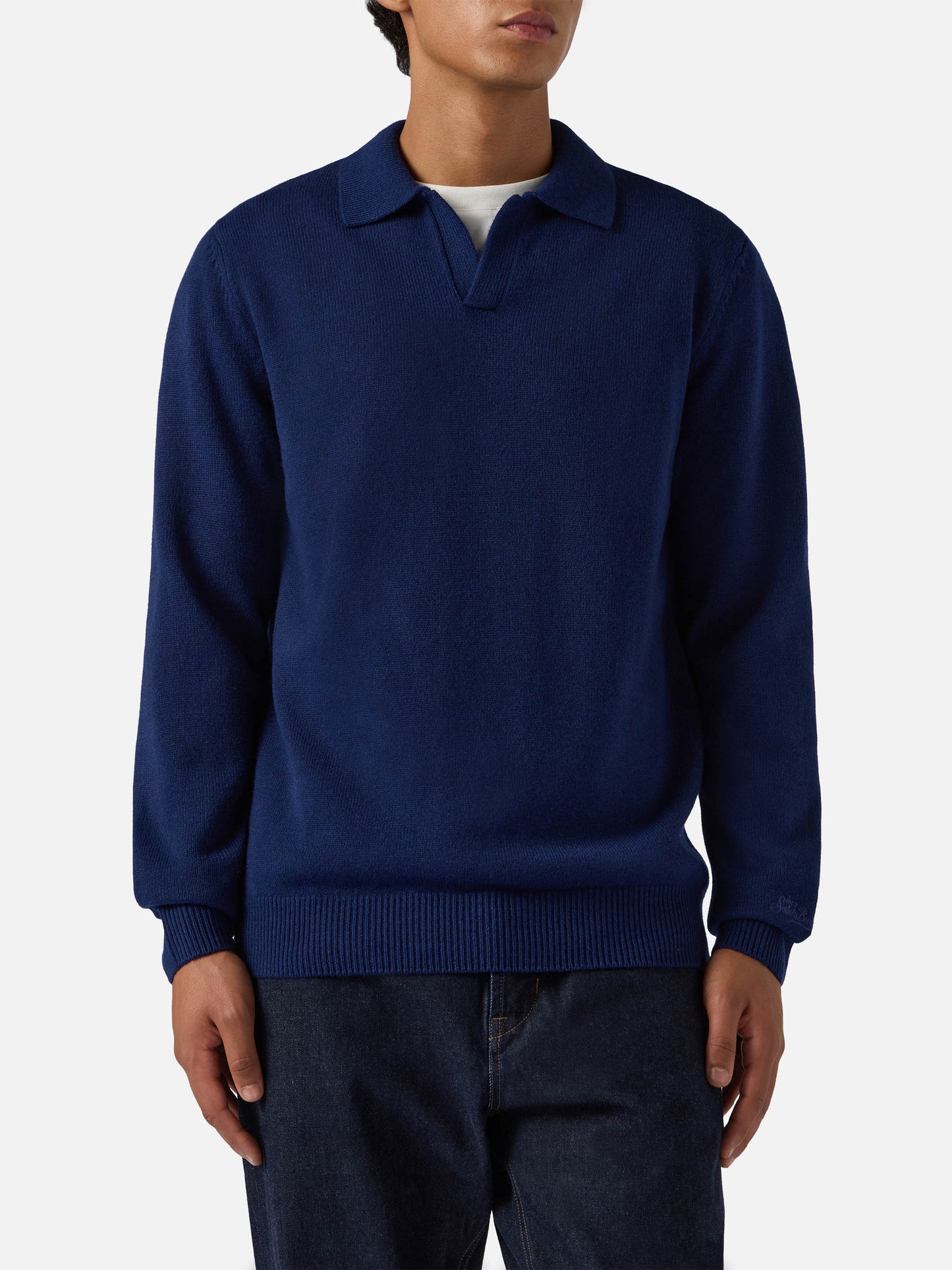 Polo in maglia Covent in lana blu navy