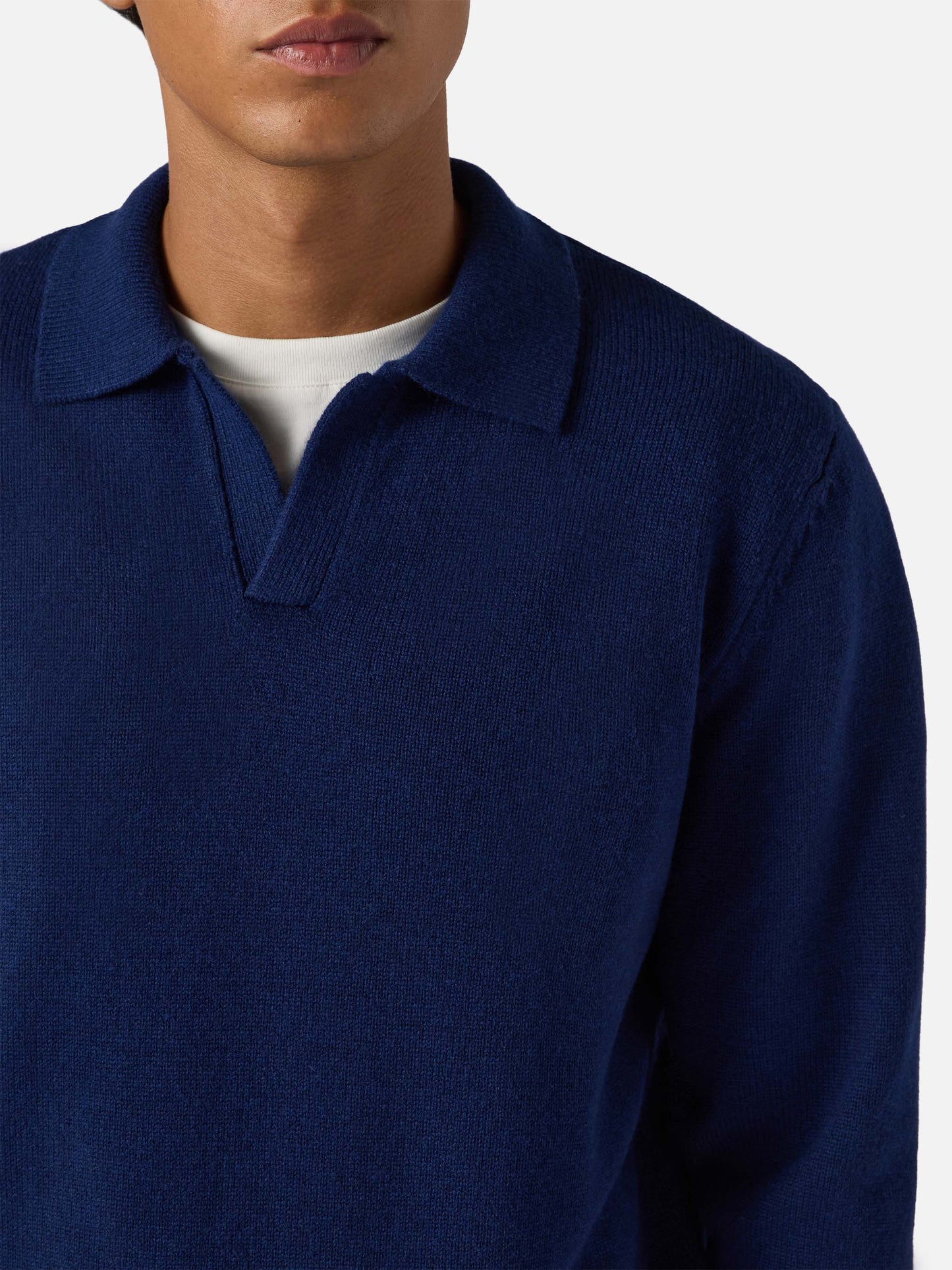 Polo in maglia Covent in lana blu navy
