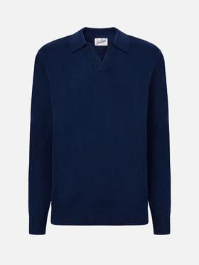 Polo in maglia Covent in lana blu navy