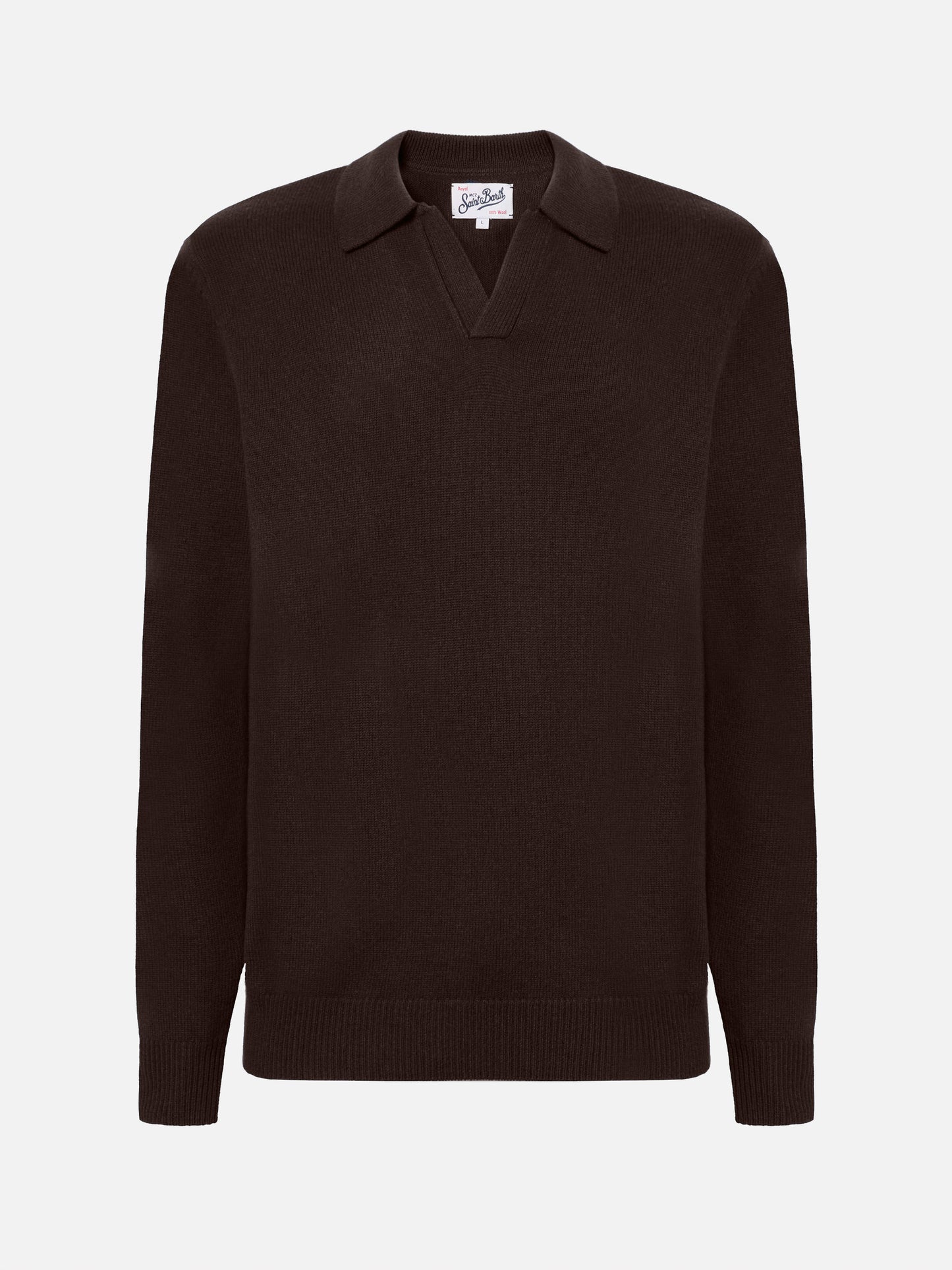 Brown wool knit polo Covent