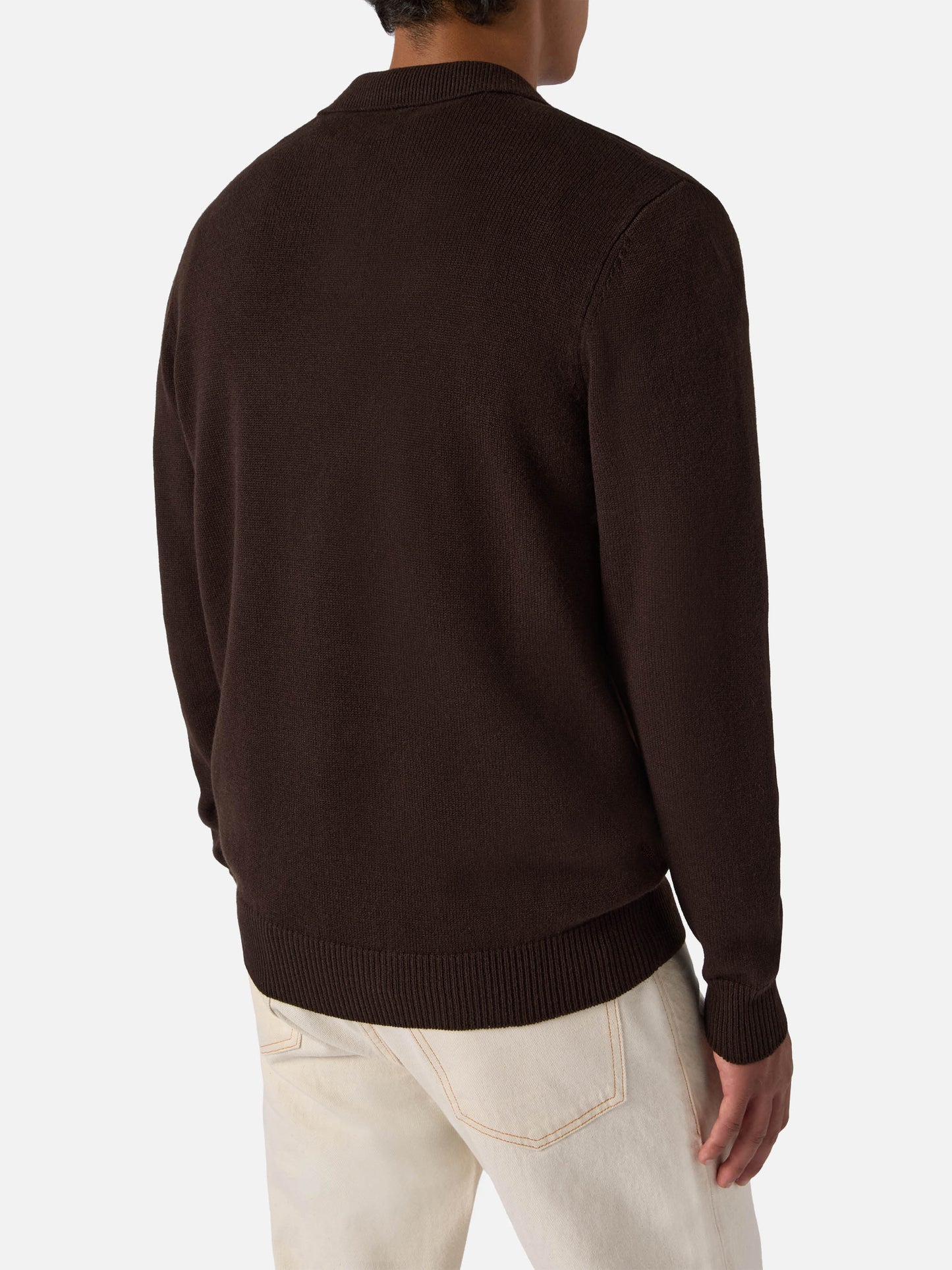 Brown wool knit polo Covent